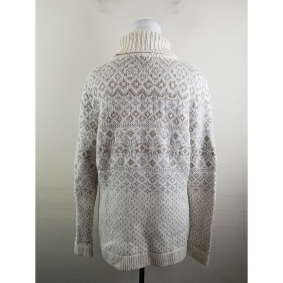 Vineyard Vines Sweater Turtleneck Pullover Wool Cashmere Fair Aisle Ivory Medium - Picture 7 of 7